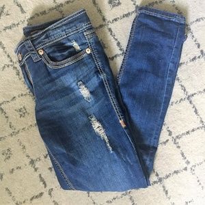 SEVEN7 Brand Distressed Skinny Jeans